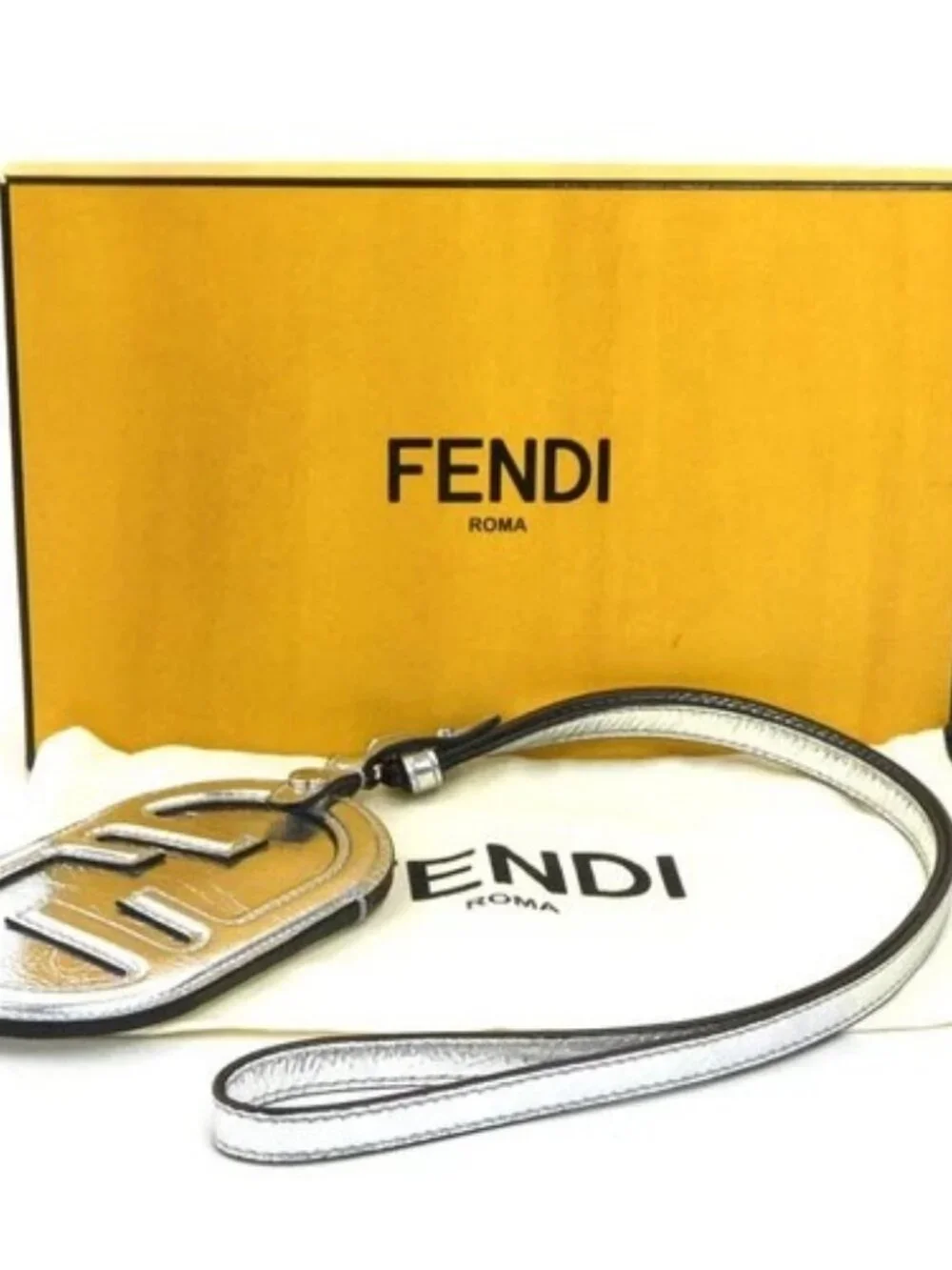 Auth FENDI Pass Case Holder Silver Leather - 56556a - Picture 9 of 9
